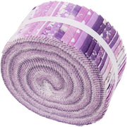 Jelly Roll Fabric Strips, 40 Precut Fabric Strips in Lavender Prints, Premium Cotton - Threadart.com
