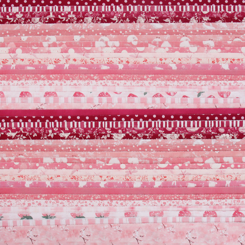 Fat Quarter Bundle - 20 Pink Shades Precut Cotton Fabrics - Threadart.com