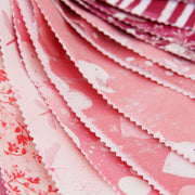 Jelly Roll Fabric Strips, 40 Precut Fabric Strips in Pink Prints, Premium Cotton - Threadart.com