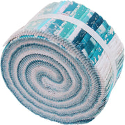 Jelly Roll Fabric Strips, 40 Precut Fabric Strips in Teal Prints, Premium Cotton - Threadart.com