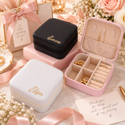 Personalized Travel Jewelry Case with Name - Zippered Organizer - Threadart.com