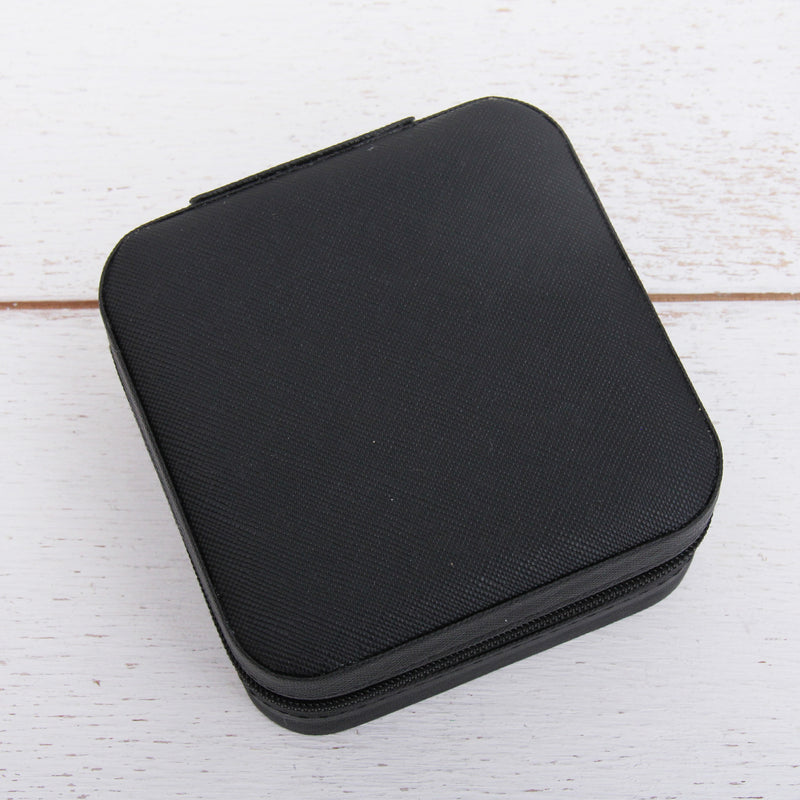 Travel Jewelry Case, Jewelry Box Organizer - Pink, Ivory, or Black - Threadart.com