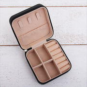 Travel Jewelry Case, Jewelry Box Organizer - Pink, Ivory, or Black - Threadart.com