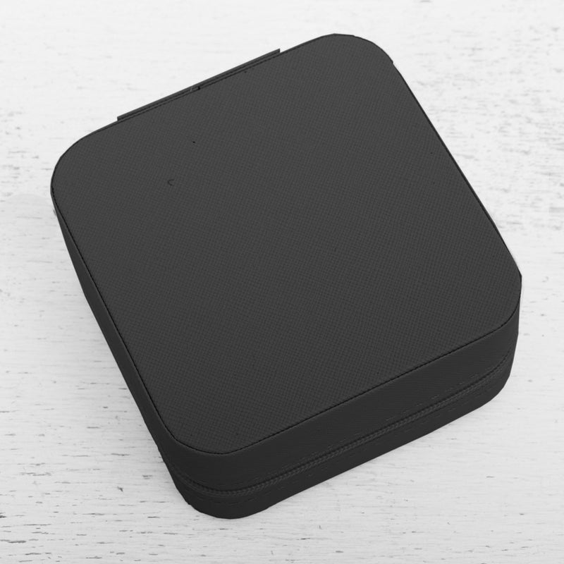 Monogrammed Travel Jewelry Case - Pink, Ivory, or Black - Threadart.com