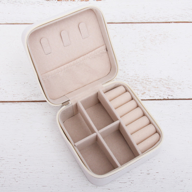 Monogrammed Travel Jewelry Case - Pink, Ivory, or Black - Threadart.com