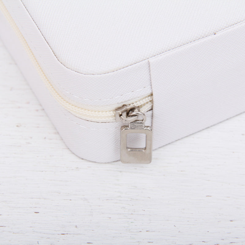 Travel Jewelry Case, Jewelry Box Organizer - Pink, Ivory, or Black - Threadart.com