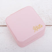 Travel Jewelry Case, Jewelry Box Organizer - Pink, Ivory, or Black - Threadart.com