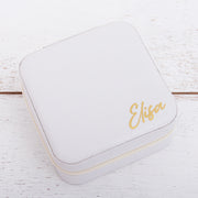 Travel Jewelry Case, Jewelry Box Organizer - Pink, Ivory, or Black - Threadart.com