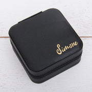 Travel Jewelry Case, Jewelry Box Organizer - Pink, Ivory, or Black - Threadart.com