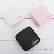 Travel Jewelry Case, Jewelry Box Organizer - Pink, Ivory, or Black - Threadart.com