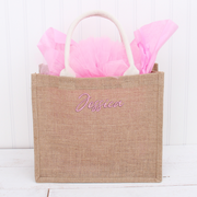 Personalized Jute Bag - Embroidered Name or Words - Threadart.com