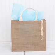 Personalized Beach Set - Jute Burlap Bag and Towel - Embroidered - Threadart.com