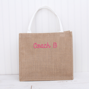 Personalized Jute Bag - Embroidered Name or Words - Threadart.com