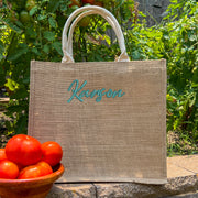 Personalized Jute Bag - Embroidered Name or Words - Threadart.com