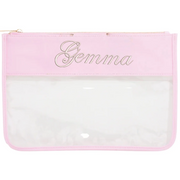 Personalized Clear Zipper Pouch Bags with Embroidery - Customized With Name or Words - Threadart.com