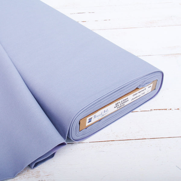 Premium Linen Fabric By The Yard - Chambray 55" Width - Cotton Linen Blend Fabric For Embroidery, Apparel, Cross Stitch - Threadart.com