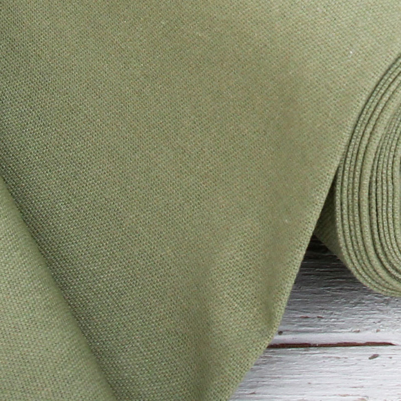 Premium Linen Fabric By The Yard - Moss Green 55" Width - Cotton Linen Blend Fabric For Embroidery, Apparel, Cross Stitch - Threadart.com