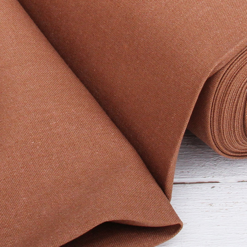 Premium Linen Fabric By The Yard - Roasted Pecan 55" Width - Cotton Linen Blend Fabric For Embroidery, Apparel, Cross Stitch - Threadart.com
