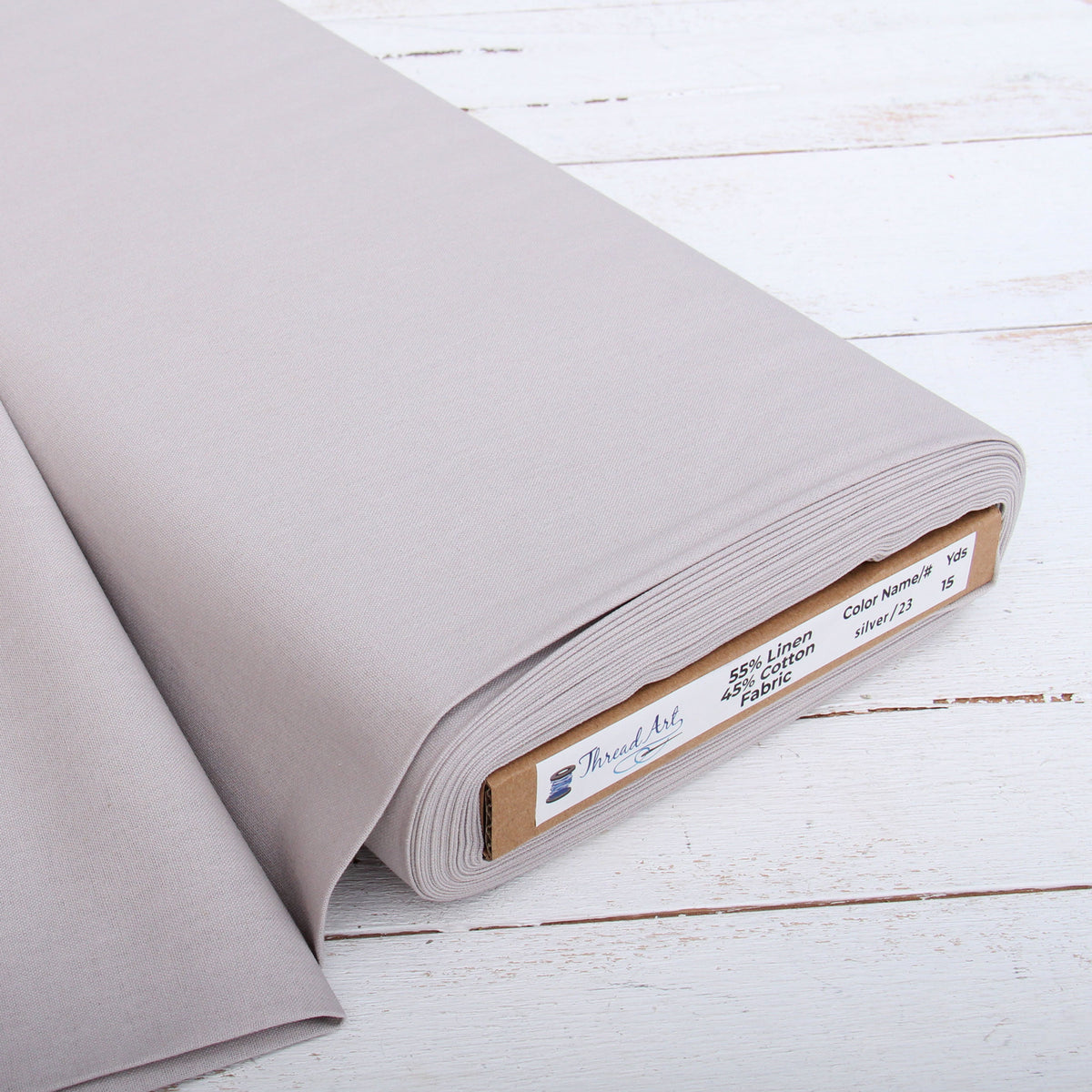 Premium Linen Fabric By The Yard - Silver 55