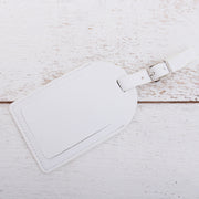 Monogrammed Luggage Tag With Chenille Letters - Pink, White, or Black - Threadart.com