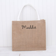 Personalized Beach Set - Jute Burlap Bag and Towel - Embroidered - Threadart.com