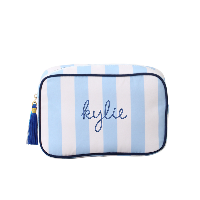 Personalized Striped Cosmetic Bags - Customized With Embroidery - Threadart.com