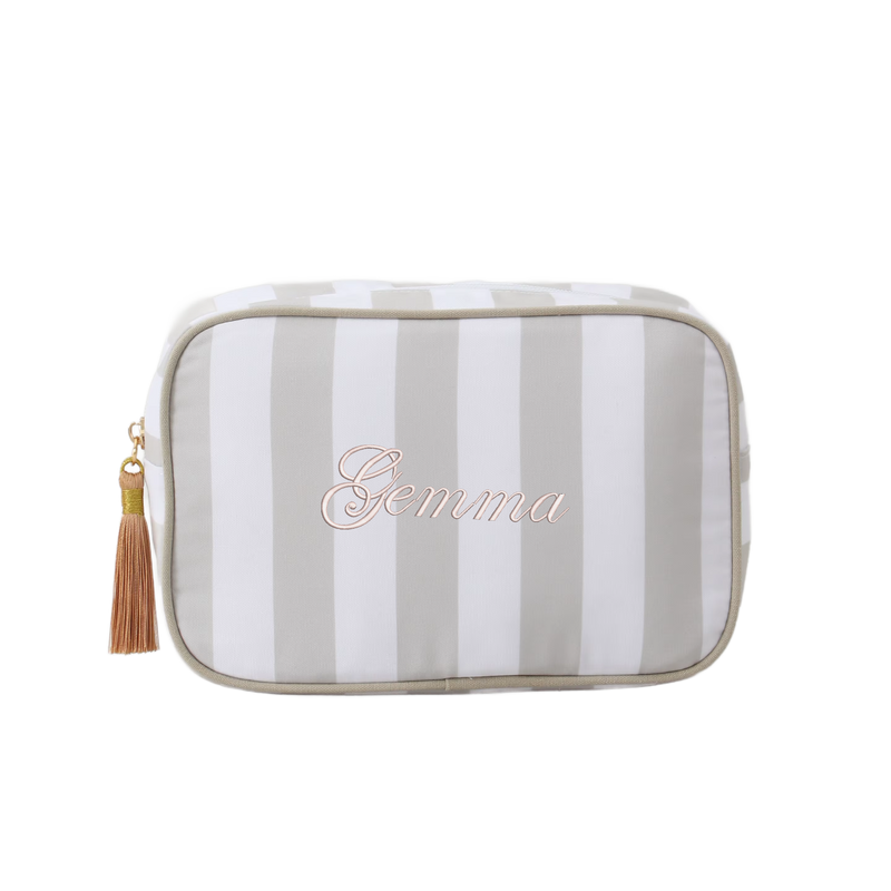 Personalized Striped Cosmetic Bags - Customized With Embroidery - Threadart.com