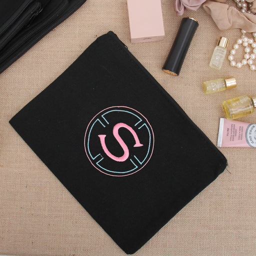 Personalized Makeup Bag With a Single Initial Monograms - Customize With Embroidery - Threadart.com