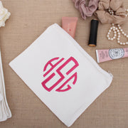 Monogrammed Canvas Makeup Bag - Embroidered Monogram - Threadart.com