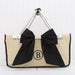 Personalized Beige Market Tote Basket With Black Monogram and Bow - Threadart.com