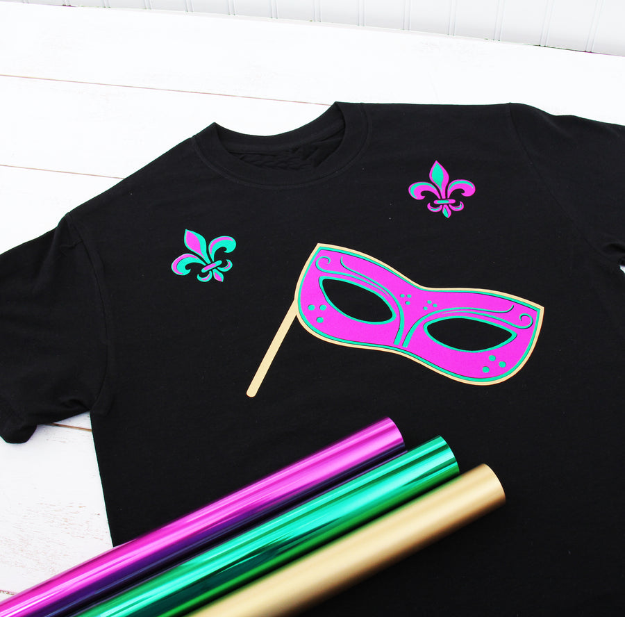 Heat Transfer Metallic Vinyl - Single Color Rolls By The Yard in use