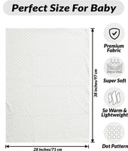 Minky Blanket - Ivory Minky Dots - Baby Blanket Size 28" x 38" - Threadart.com