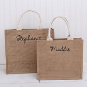 Personalized Jute Bag - Embroidered Name or Words - Threadart.com