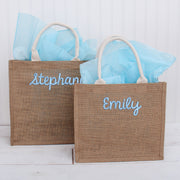Personalized Jute Bag - Embroidered Name or Words - Threadart.com