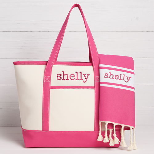Personalized Beach Set - Canvas Tote Bag and Towel - Threadart.com