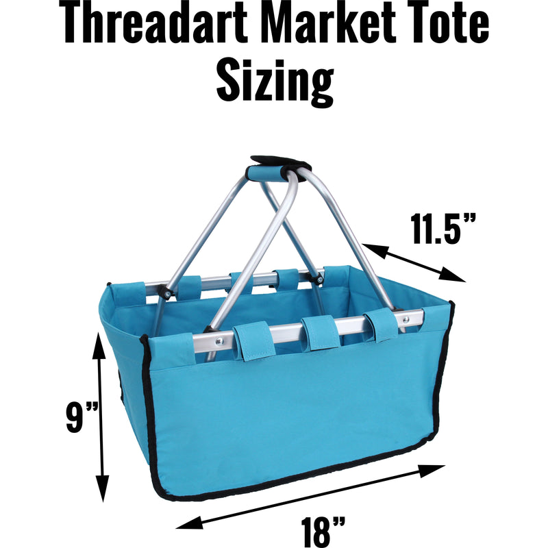 Monogrammed Market Basket Tote - Embroidered Monogram - Threadart.com