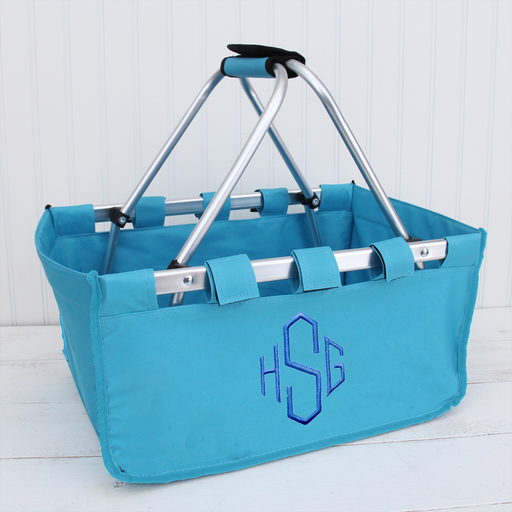 Monogrammed Market Basket Tote with Embroidery - Threadart.com