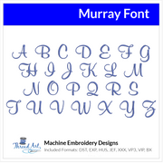 Murray Font Machine Embroidery Design Set - Cursive Alphabet Letters BX Font - Download 9 Formats and 3 Sizes - Threadart.com