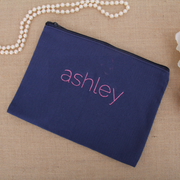 Personalized Canvas Zipper Pouch - Embroidered Name - Threadart.com