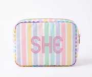 Personalized Pastel Striped Pouch Bag - Customized With Embroidery - Threadart.com