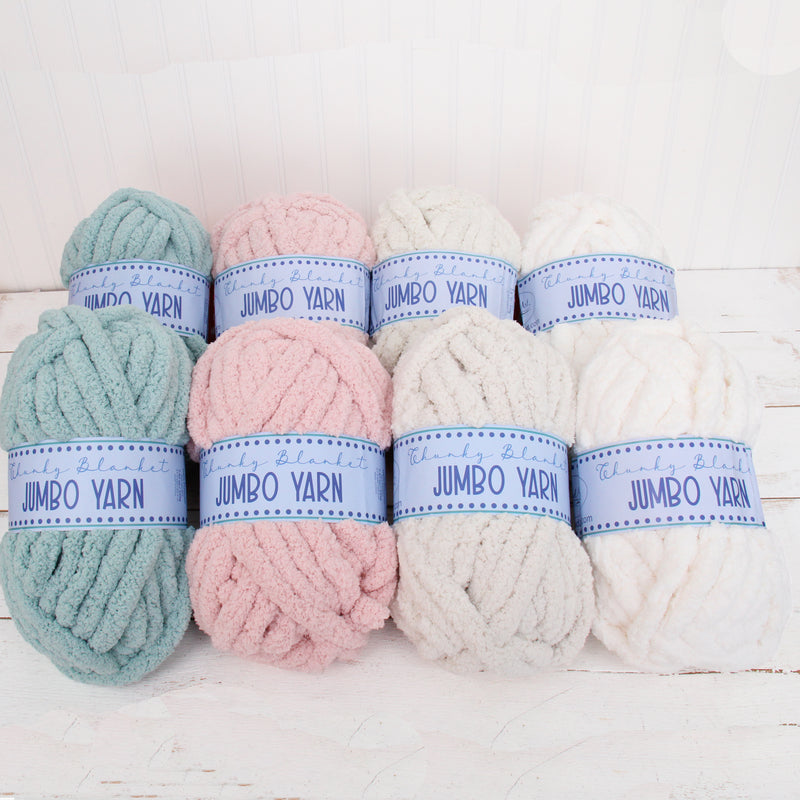 Pastel Jumbo Blanket Yarn Set - 8 Skein Chunky Chenille Yarn - Threadart.com
