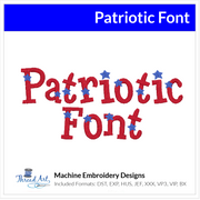 Patriotic Font Machine Embroidery Design Set -  Monogram Alphabet Letters BX Font - Download 9 Formats and 3 Sizes - Threadart.com