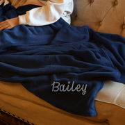 Plush Fleece Personalized Blanket - Embroidered Name or Monogrammed - Threadart.com