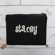 Personalized Canvas Zipper Pouch - Custom Name or Word - Threadart.com