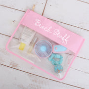 Personalized Clear Zipper Pouch Bags with Embroidery - Customized With Name or Words - Threadart.com