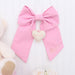 Personalized Newborn Baby Bow - Linen Fabric Ribbon with Embroidery Pendant - 10 Color Options - Threadart.com