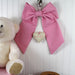 Personalized Newborn Baby Bow - Linen Fabric Ribbon with Embroidery Pendant - 10 Color Options - Threadart.com