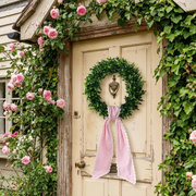 Personalized Easter Wreath Sash or Basket Bow - Embroidered Pink or Blue - Threadart.com