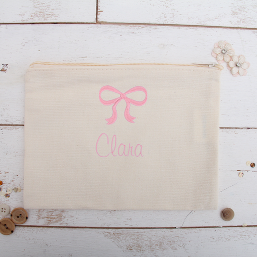 Personalized Baby Canvas Pouch With Embroidered - Choose Your Design and Name - Threadart.com
