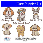 Machine Embroidery Designs - Cute Puppies (1) - Threadart.com